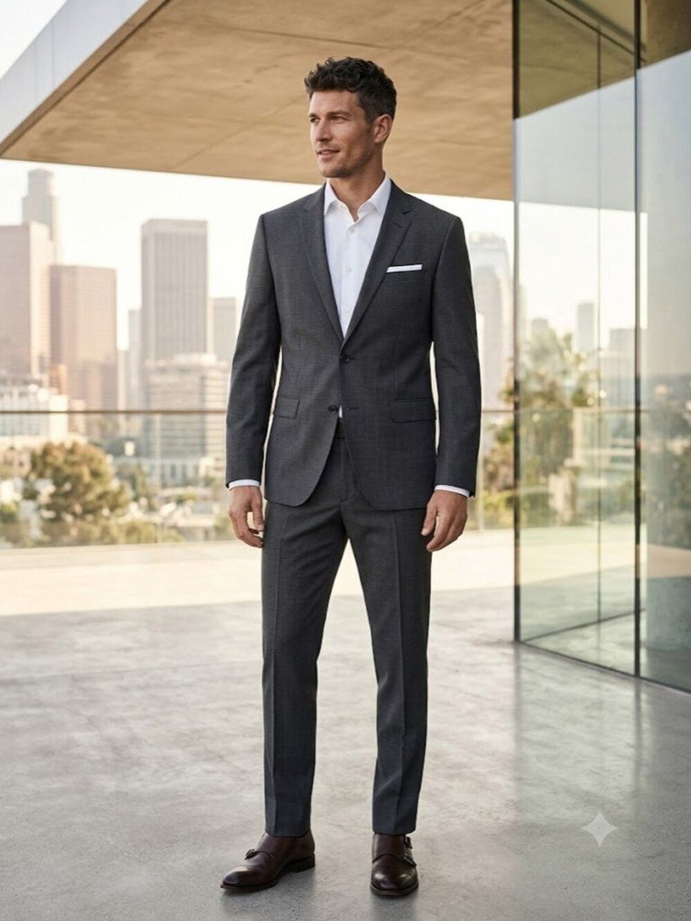 BOSS Hugo Boss Ringo/H-Lane 100% Virgin Wool Suit Set - Size 40L (EU 98)